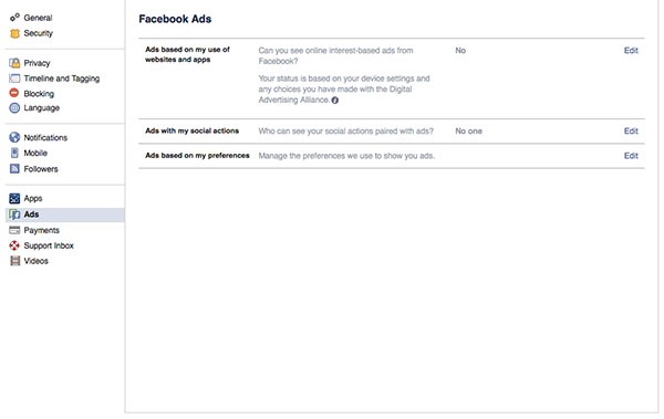 Facebook Security - Disabling Ads