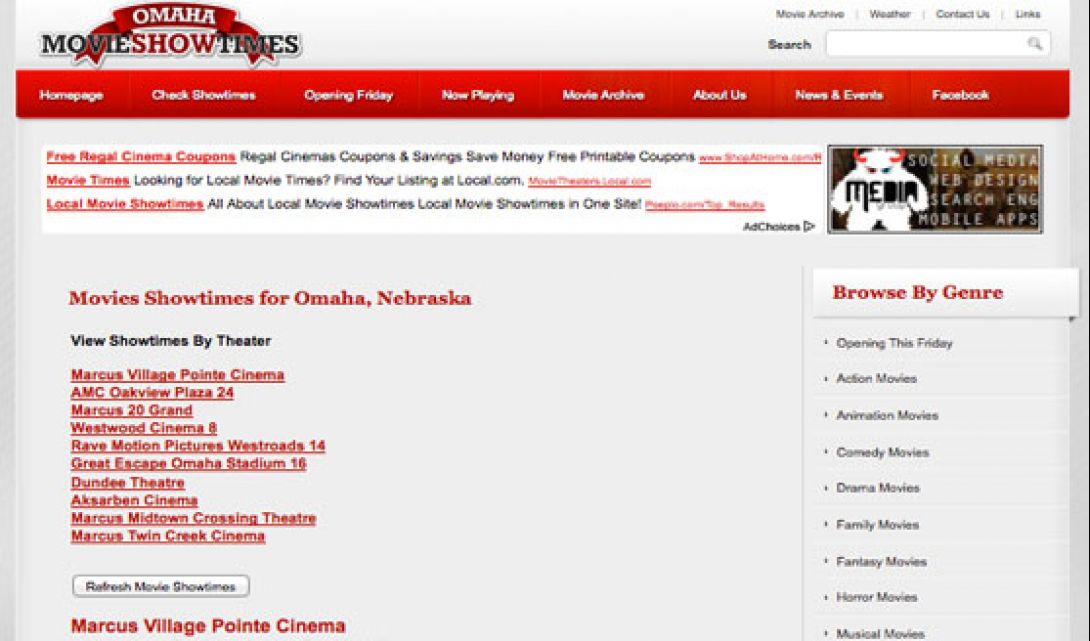 OmahaMovieShowtimes.com - 2