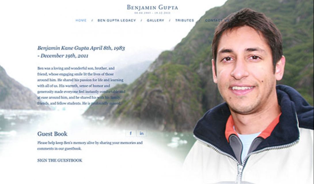 Ben Gupta Memorial Website - 1