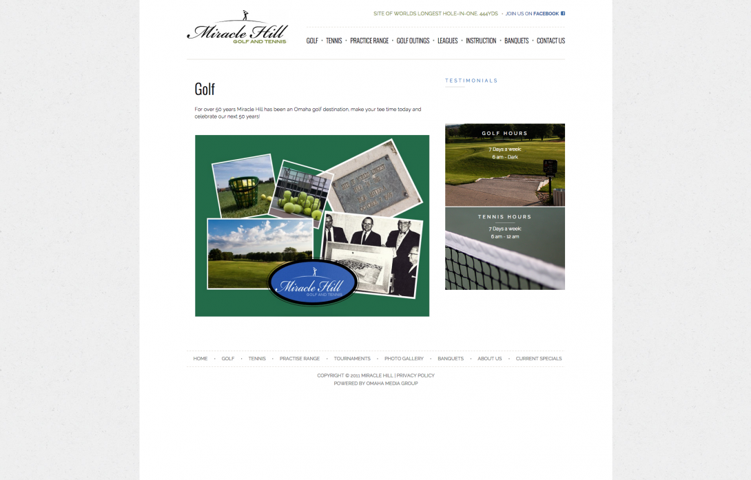 Miracle Hill Golf + Tennis Center - Website & Logo Design, v2.0 - 2